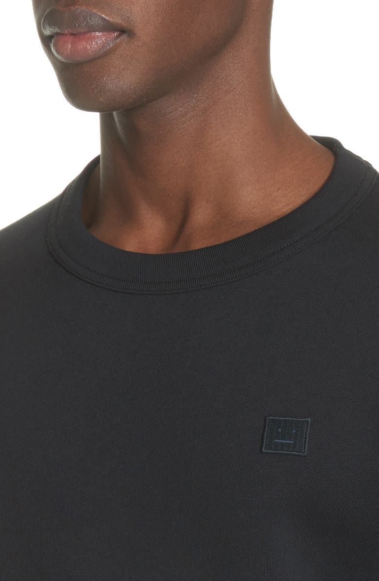 Acne Studios Fairview Face Crewneck Sweatshirt, Alternate, color, 