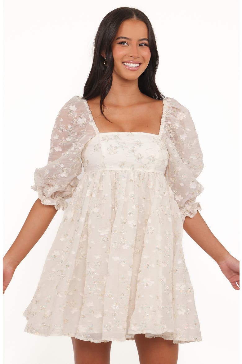 Lillian Lace & Sequin Minidress, Alternate, color, IVORY SEQUIN