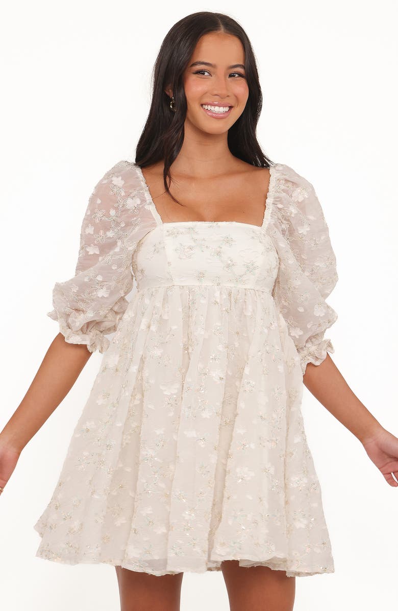 Petal & Pup Lillian Lace & Sequin Minidress, Alternate, color, Ivory Sequin