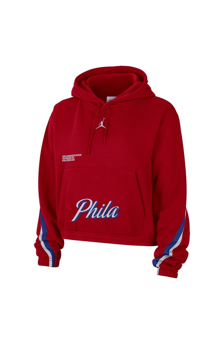 Jordan Brand Women's Jordan Brand Red Philadelphia 76ers Courtside Statement Edition Pullover Hoodie, Alternate, color, Red
