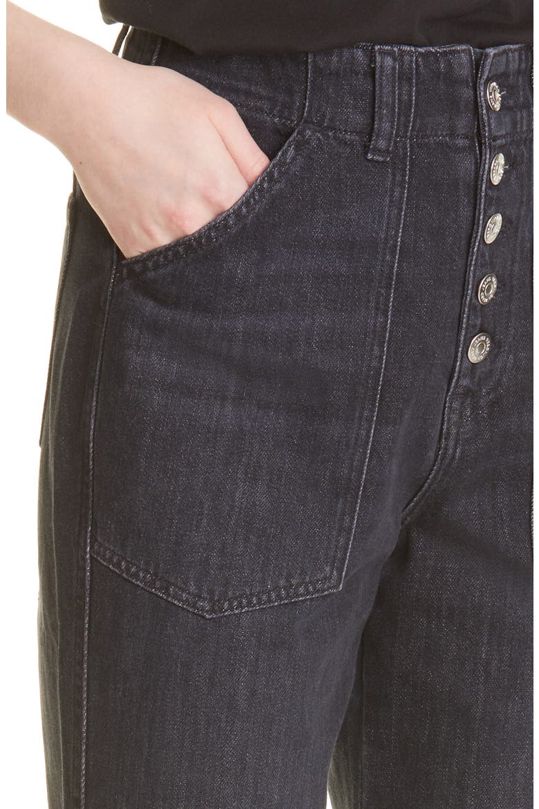 Bolton High Waist Nonstretch Jogger Jeans, Alternate, color, WASHED BLACK