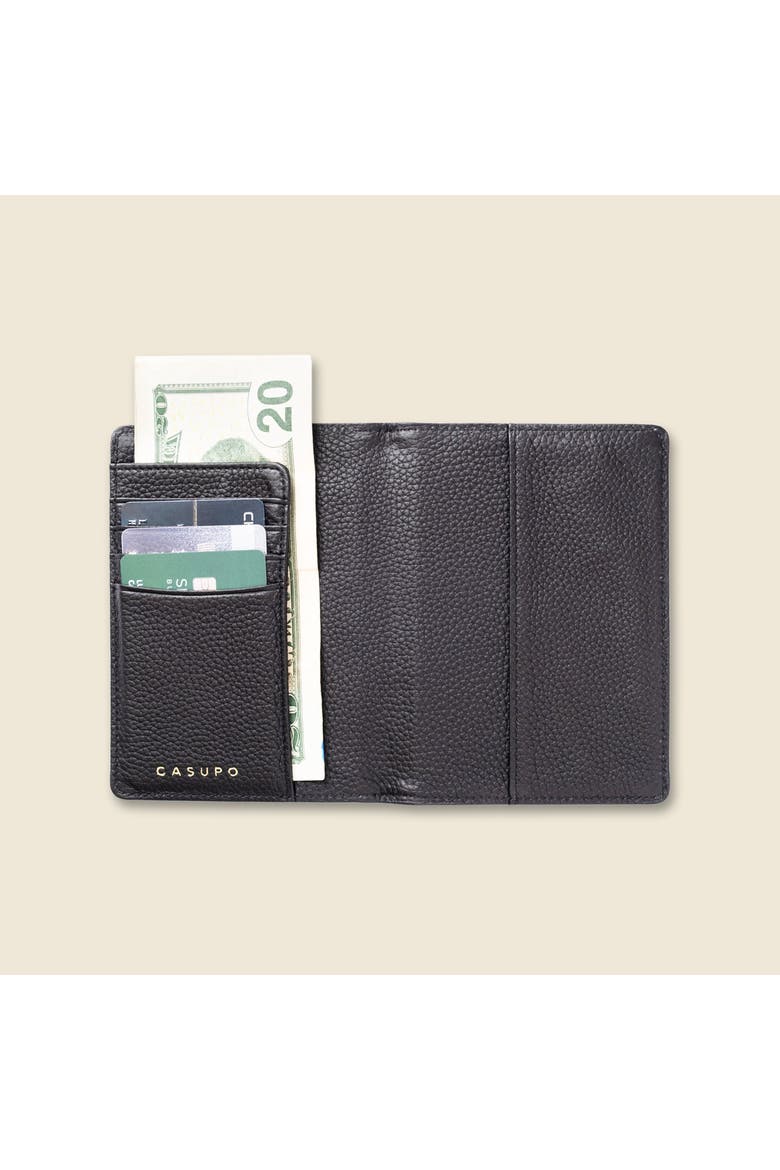 Leather Passport Wallet with RFID Protection, Alternate, color, Black