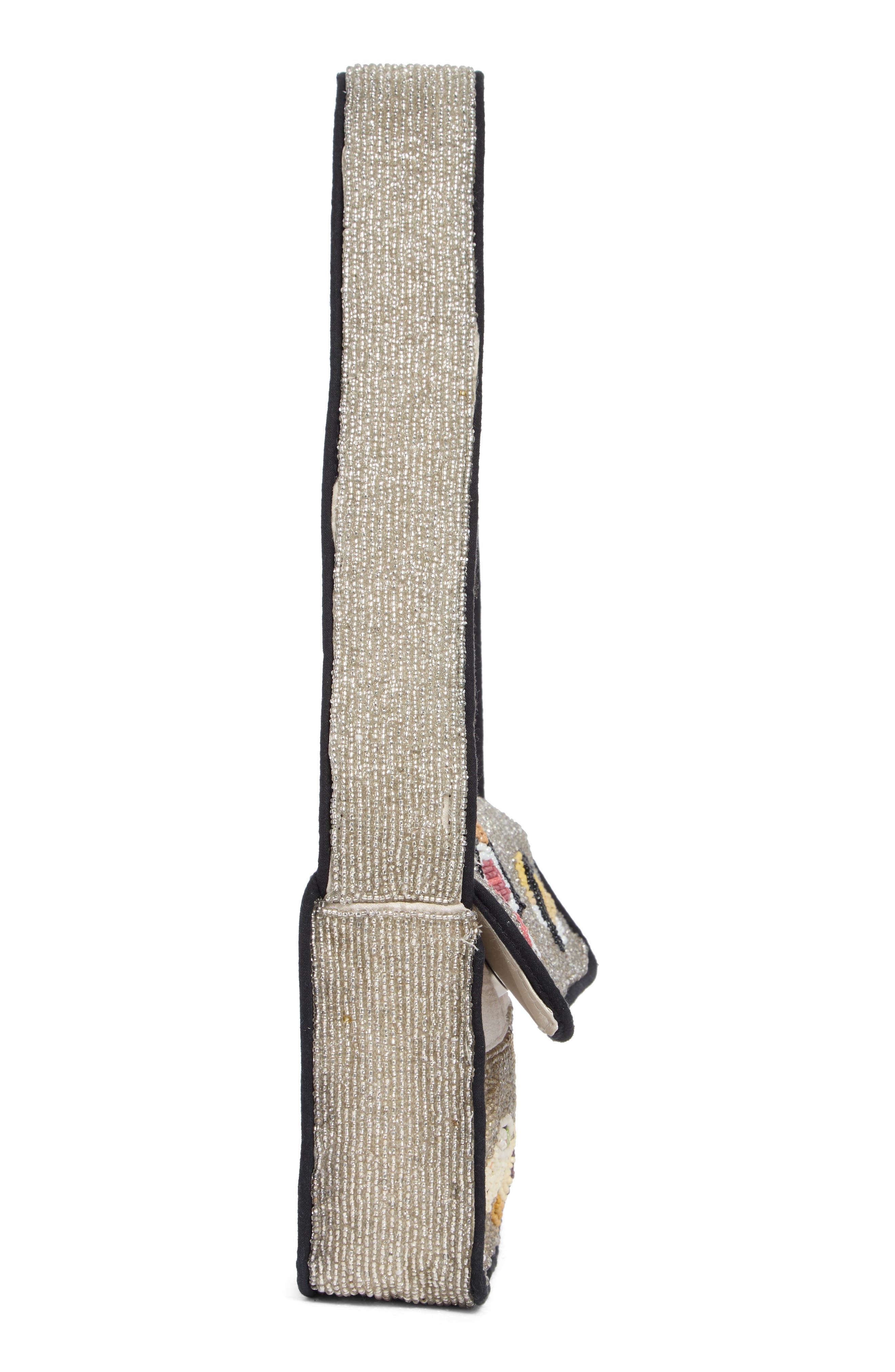 Collection XIIX Beaded Sushi Baguette Shoulder Bag, Alternate, color, Silver Multi