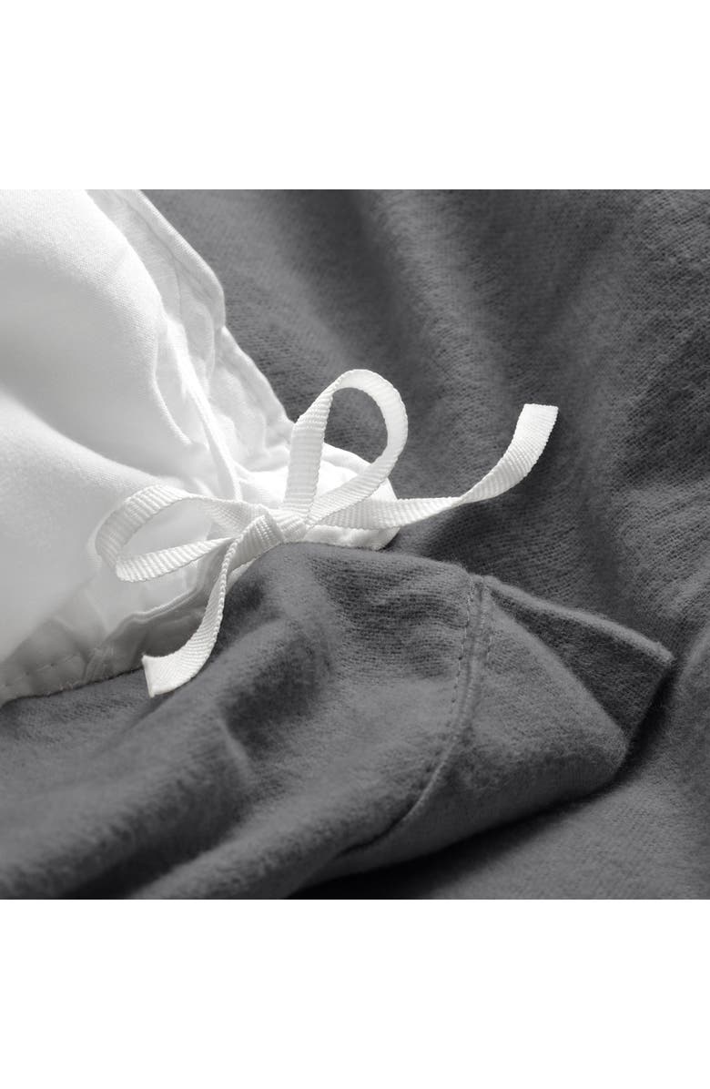 Bare Home 100% Cotton Flannel Duvet Cover & Sham Set, Alternate, color, Grey