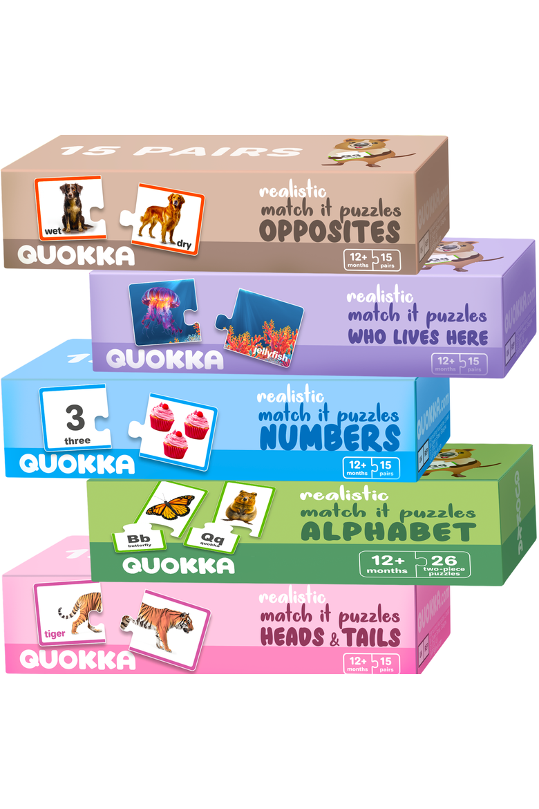 Matching Jigsaw Puzzle 5-Pack Set for Toddlers, Main, color, Matching Games
