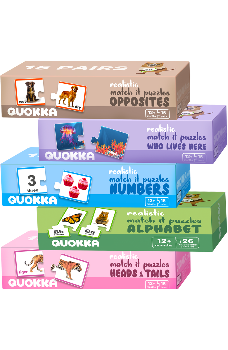 Quokka Matching Puzzle 5-Pack Set for Toddlers, Main, color, Matching Games