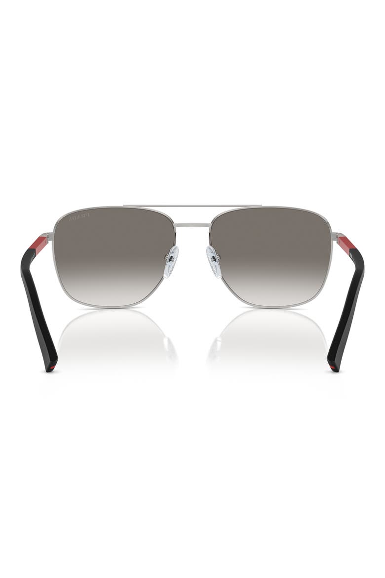 60mm Gradient Oval Sunglasses, Alternate, color, SILVER