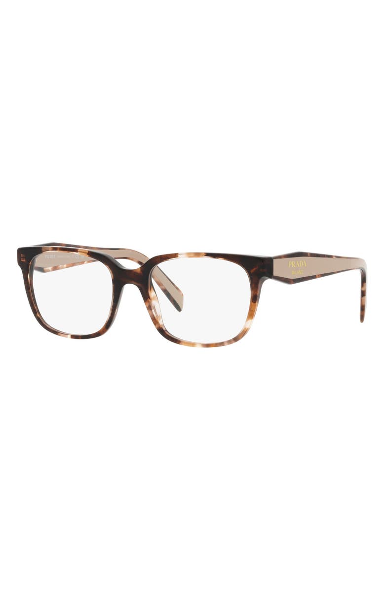 Prada 54mm Rectangular Optical Glasses, Alternate, color, Caramel