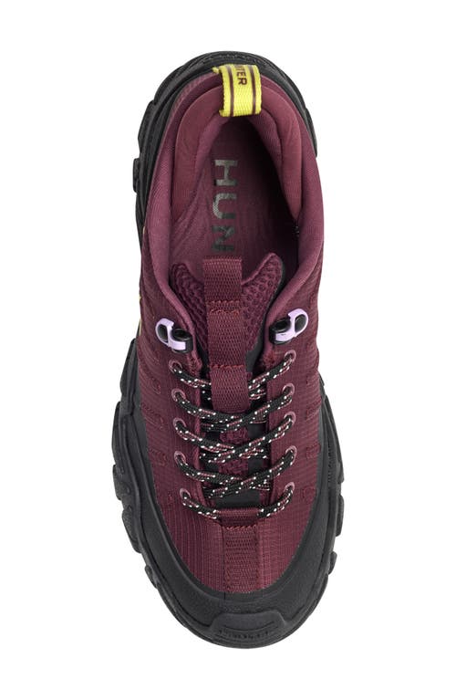 Hunter Sara Waterproof Sneaker In Burgundy