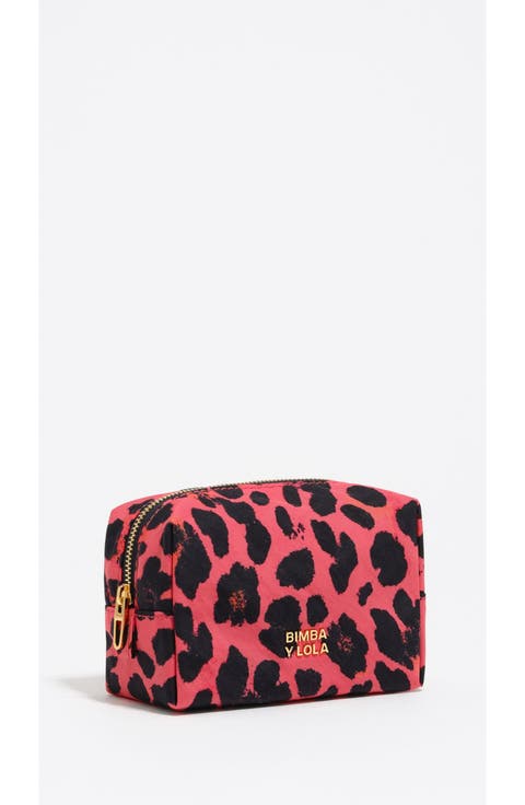 Small Electric Leopard Print Nylon Make-Up Case