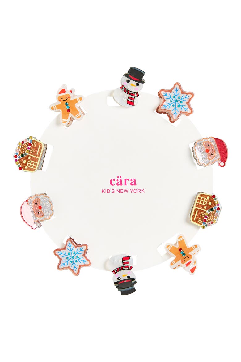 Kids' 10-Pack Christmas Mini Hair Claw Clips, Main, color, WHITE