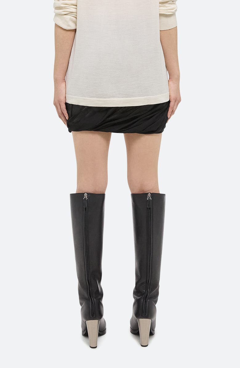 Helmut Lang Bubble Silk Miniskirt, Alternate, color, Black