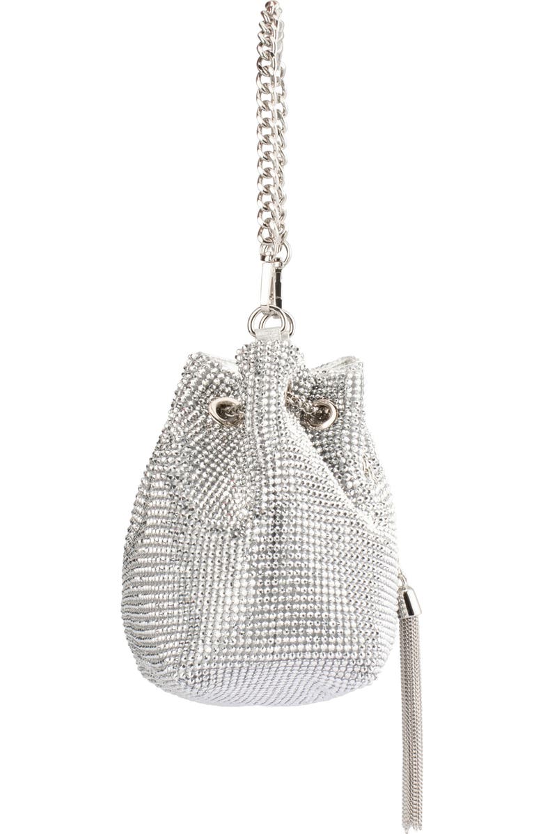 Olga Berg Miranda Drawstring Bucket Bag, Alternate, color, Silver