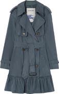 Burberry Short Silk Tillydrine Trench Coat
