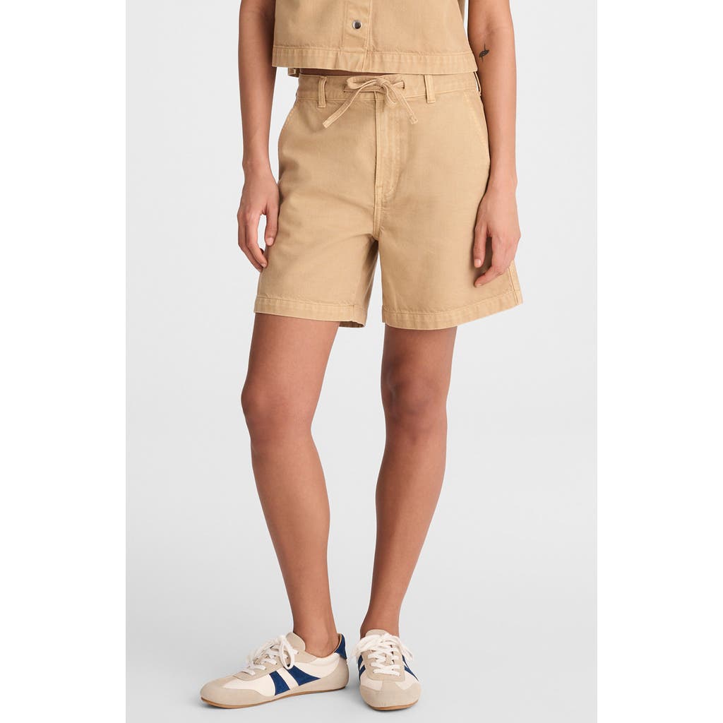 Madewell Drawstring Airy Denim Shorts In Brown