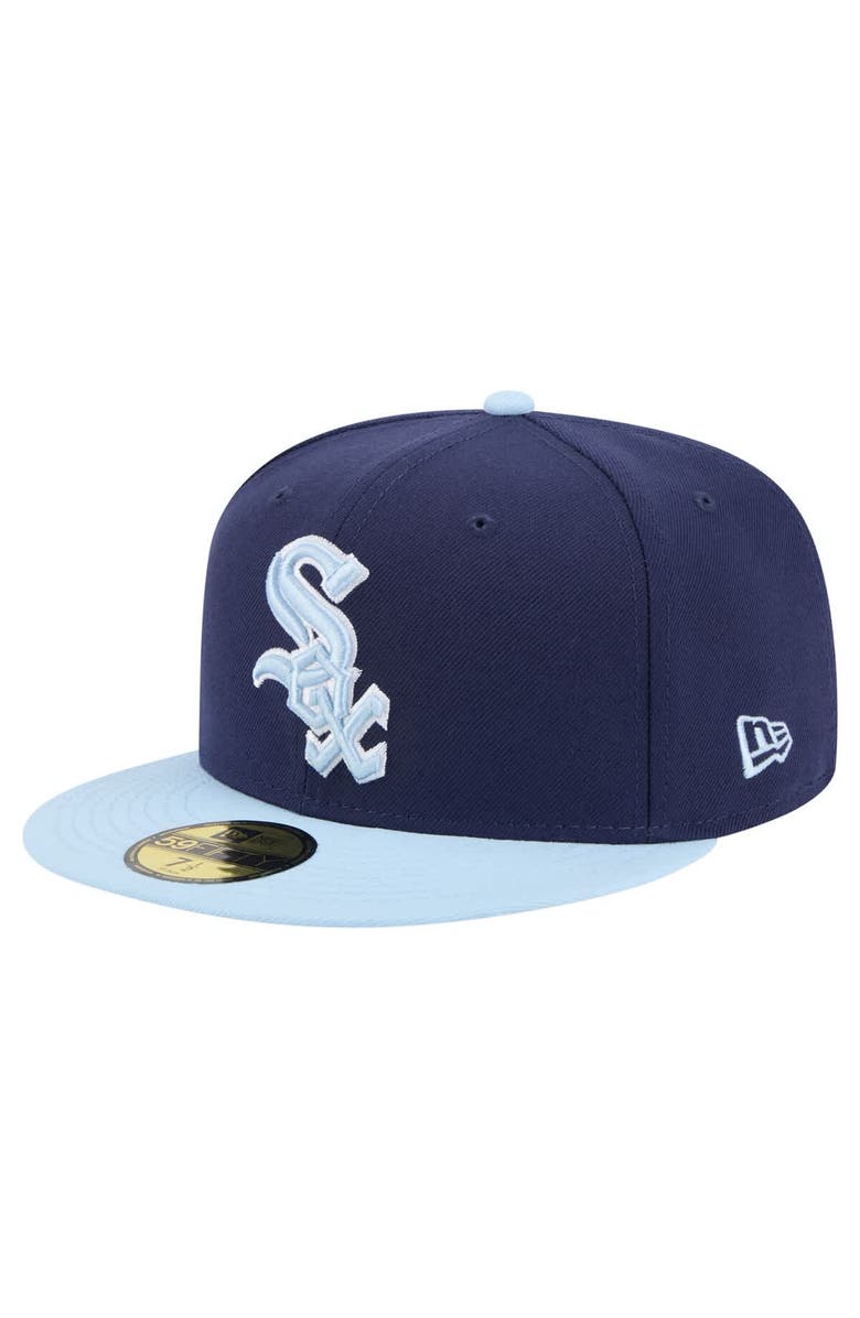 New Era Men's New Era Navy/Light Blue Chicago White Sox Color Pack 2-Tone 59FIFTY Fitted Hat, Main, color, Navy