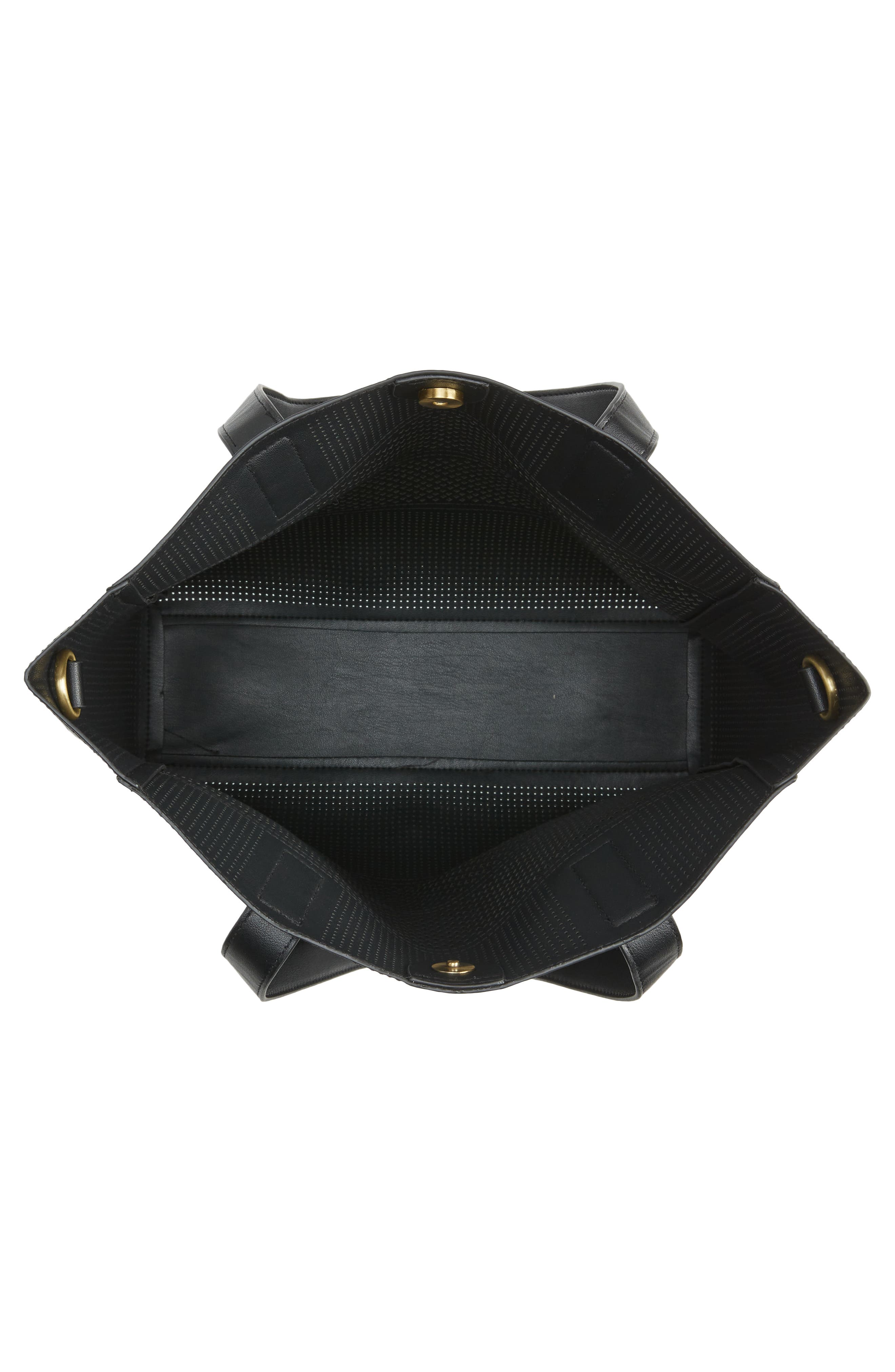 Street Level Laser Cutout Faux Leather Tote, Alternate, color, 