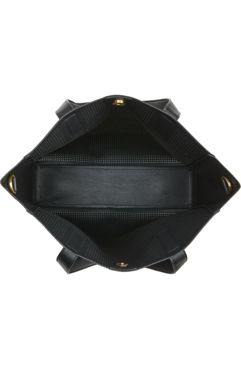 Street Level Laser Cutout Faux Leather Tote, Alternate, color,