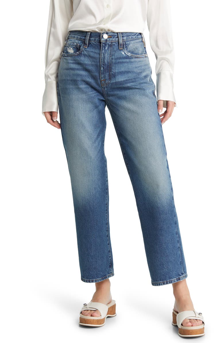 FRAME Le Jane Distressed Crop Straight Leg Jeans, Main, color, 