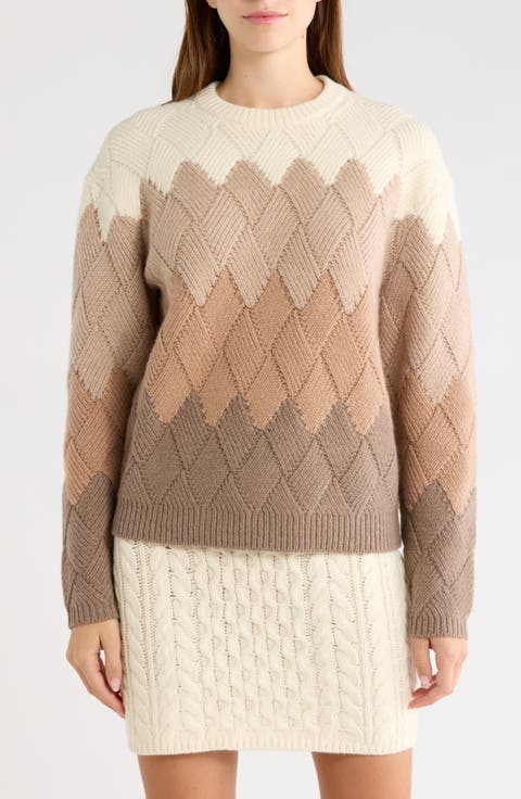 Faux Weave Wool & Cashmere Sweater