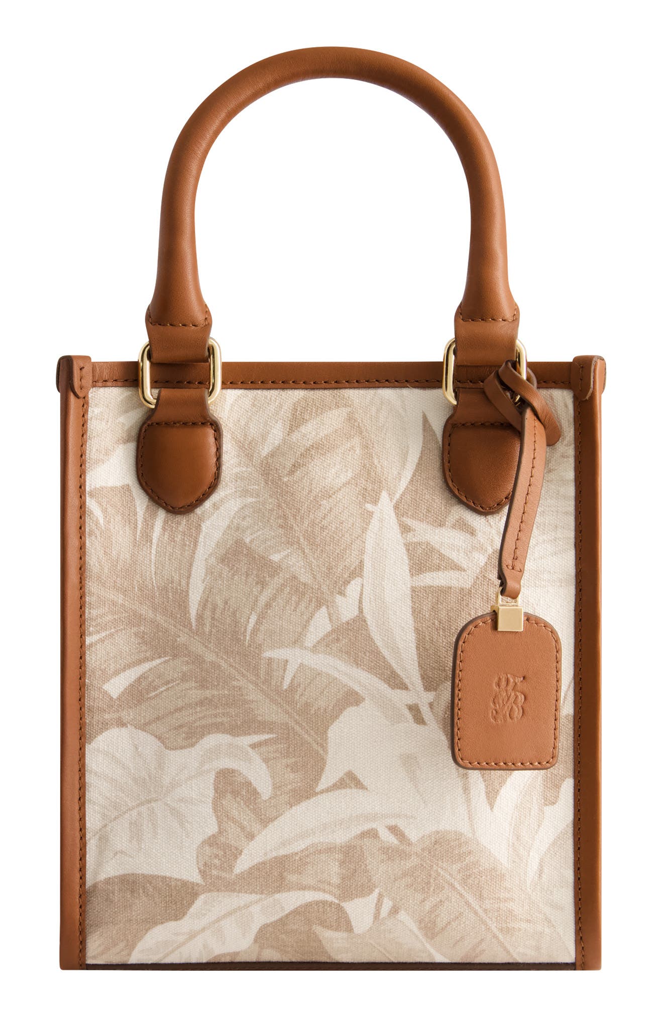 Tommy Bahama Floral Canvas &amp; Leather Trim North/South Tote Bag