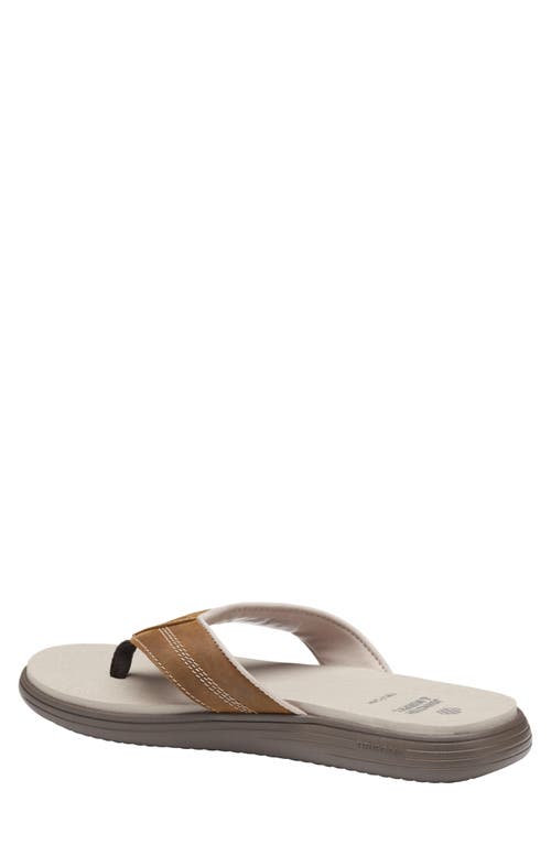 Johnston & Murphy Upton Flip Flop In Brown Oiled Full Grain