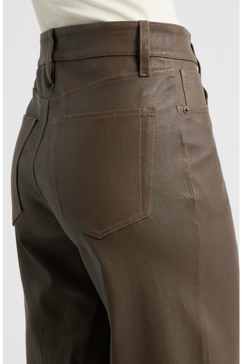 Le Slim Palazzo Leather Pants, Alternate, color, CORK