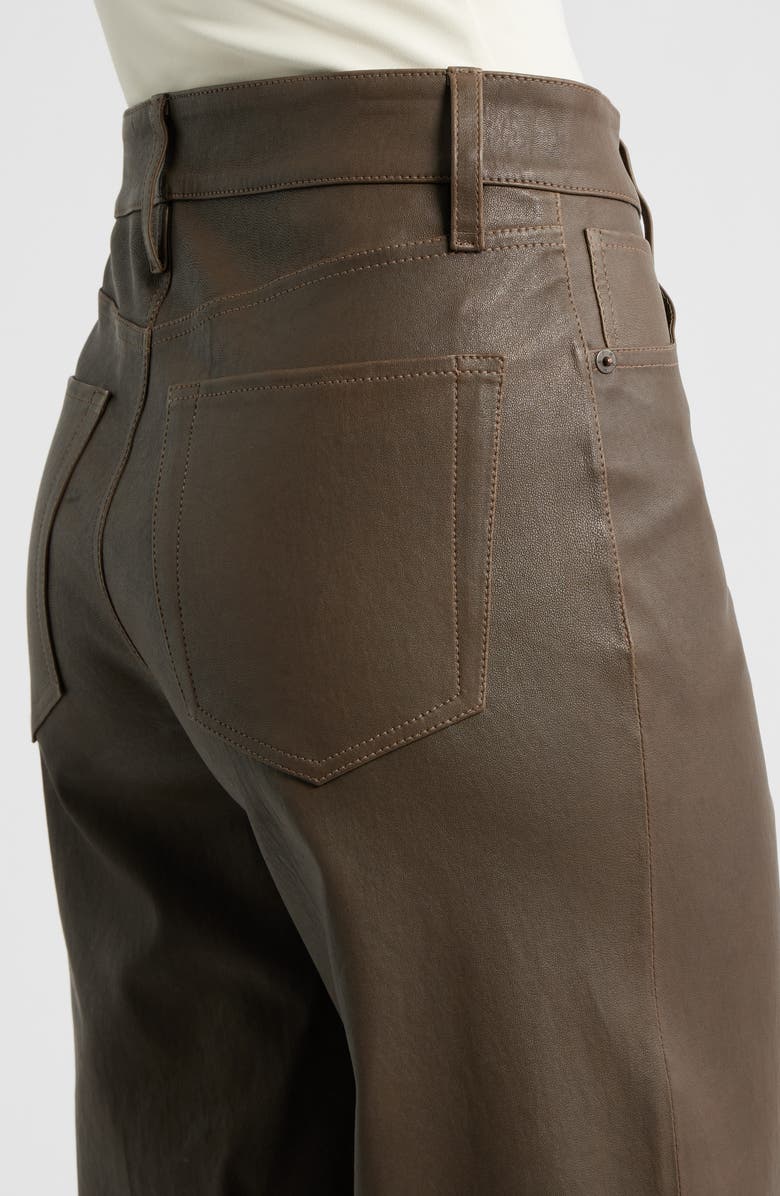 FRAME Le Slim Palazzo Leather Pants, Alternate, color, Cork