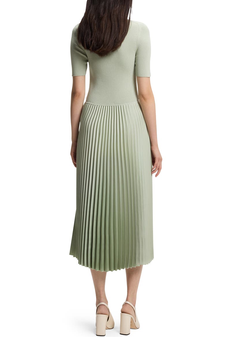 Fadridi Short Sleeve Pleated Midi Dress, Alternate, color, DESERT SAGE