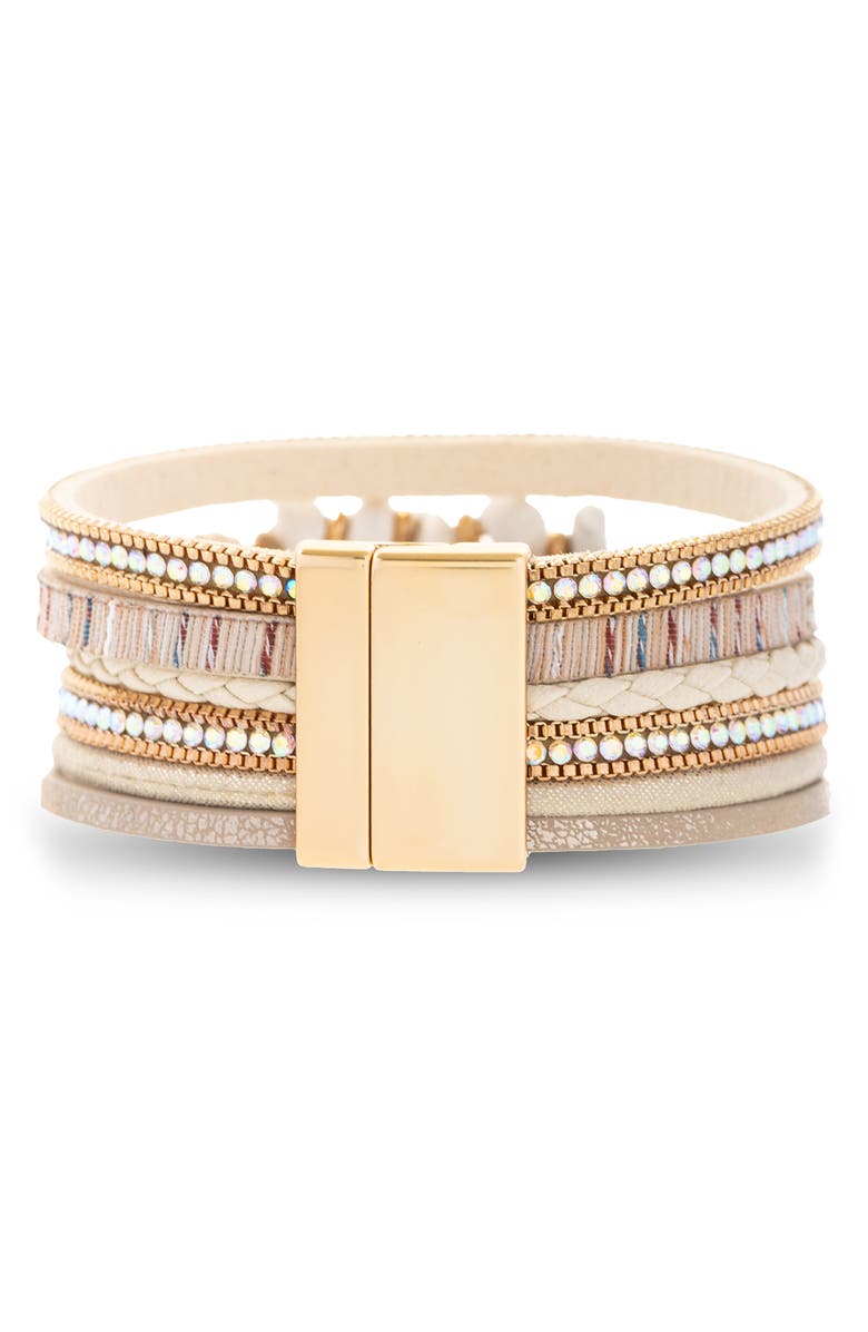 SAACHI Angled Stone Adorned Bracelet, Alternate, color, Beige