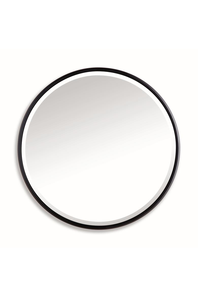 Ryland Mirror Large - Black Round Iron Frame - Beveled Edge, Main, color, Black
