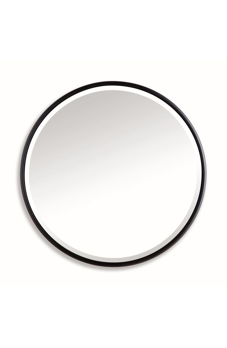 Napa Home & Garden Ryland Mirror Large - Black Round Iron Frame - Beveled Edge, Main, color, Black