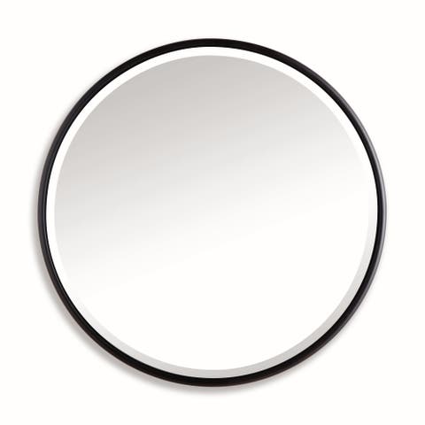 Ryland Mirror Large - Black Round Iron Frame - Beveled Edge
