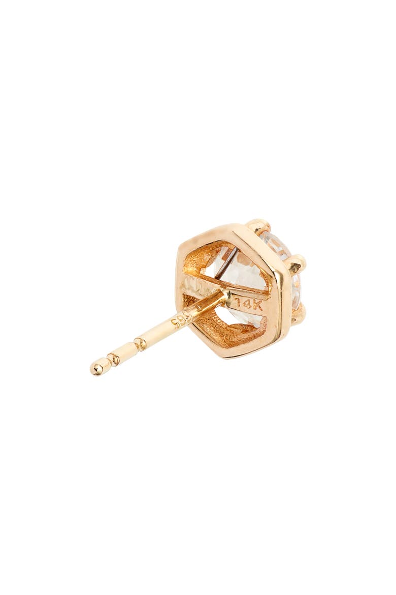 Mélia Round White Topaz Stud Earrings, Alternate, color, YELLOW GOLD