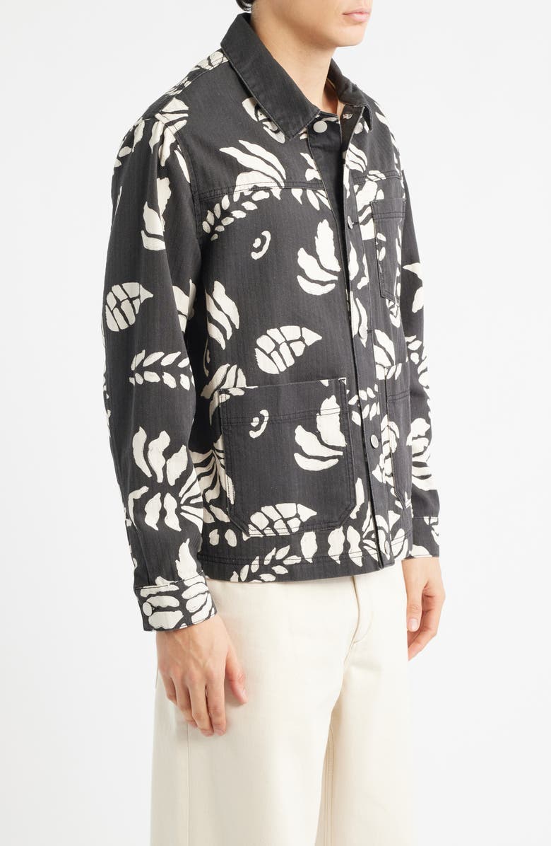 Wax London Jay Organic Cotton Chore Jacket, Alternate, color, Black / Ecru