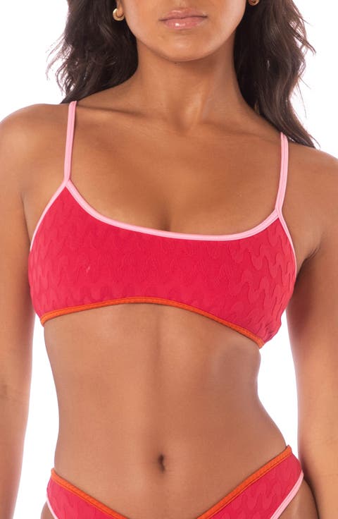Apple Red Lane Reversible Bikini Top