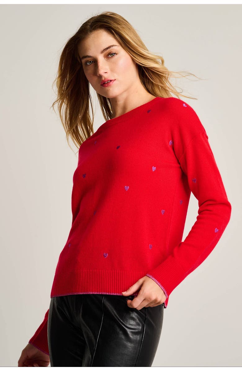 Lisa Todd Call It Love Cashmere Heart Sweater, Alternate, color, Risky Red