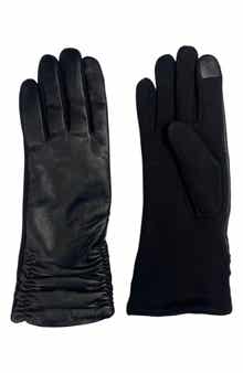 MARCUS ADLER Ruched Leather Gloves
