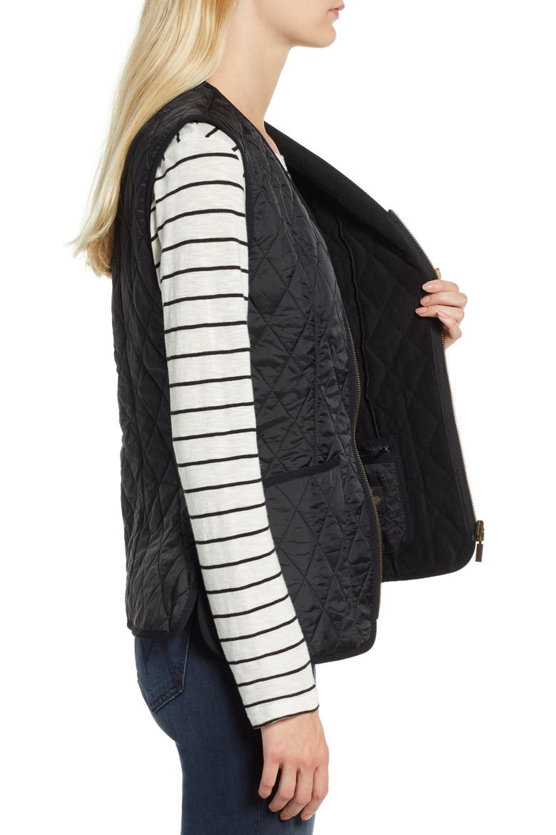 Betty Quilted Fleece Lined Vest, Alternate, color, BLACK/BLACK