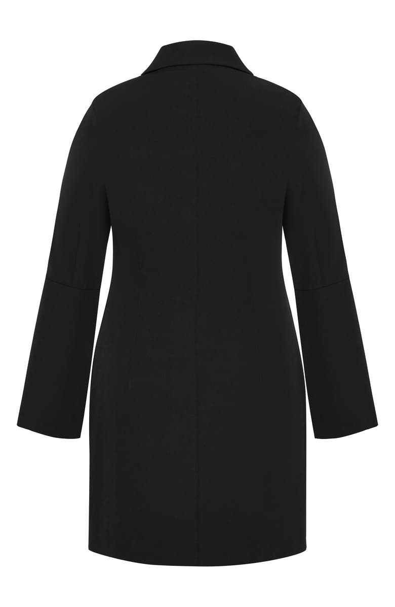 City Chic Ryleigh Long Sleeve Coat Dress, Alternate, color, Black