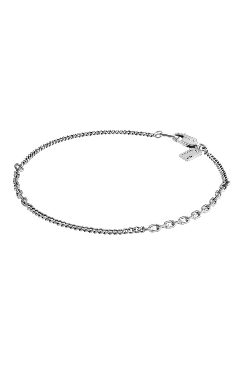 Men's Mixed Chain Flex Bracelet, Alternate, color, WARM SILVER