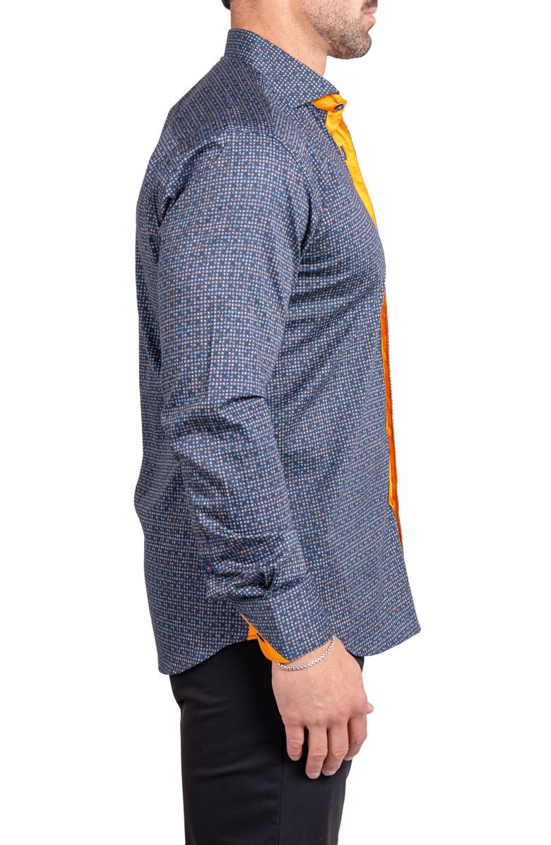 Maceoo Einstein Ascension Digital Print Stretch Cotton Button-Up Shirt, Alternate, color, Black