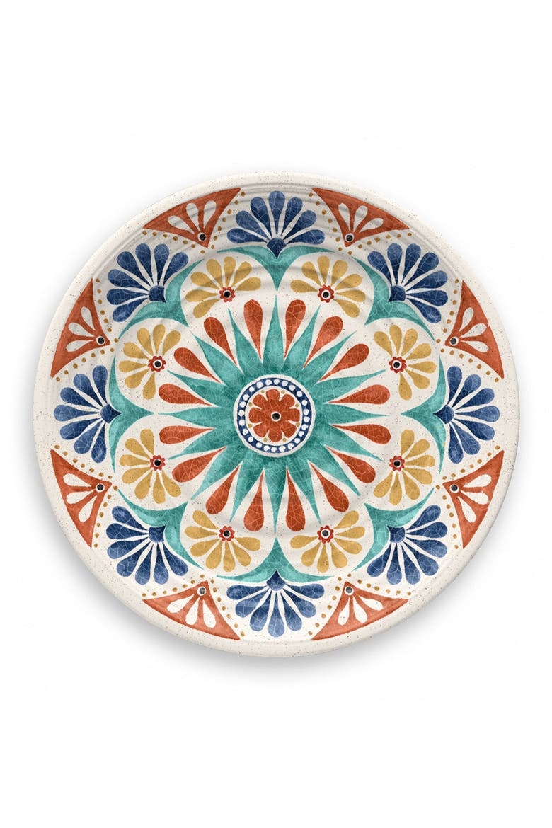Desert Rio Set of Six Melamine Dinner Plates, Alternate, color, WHITE MULTI