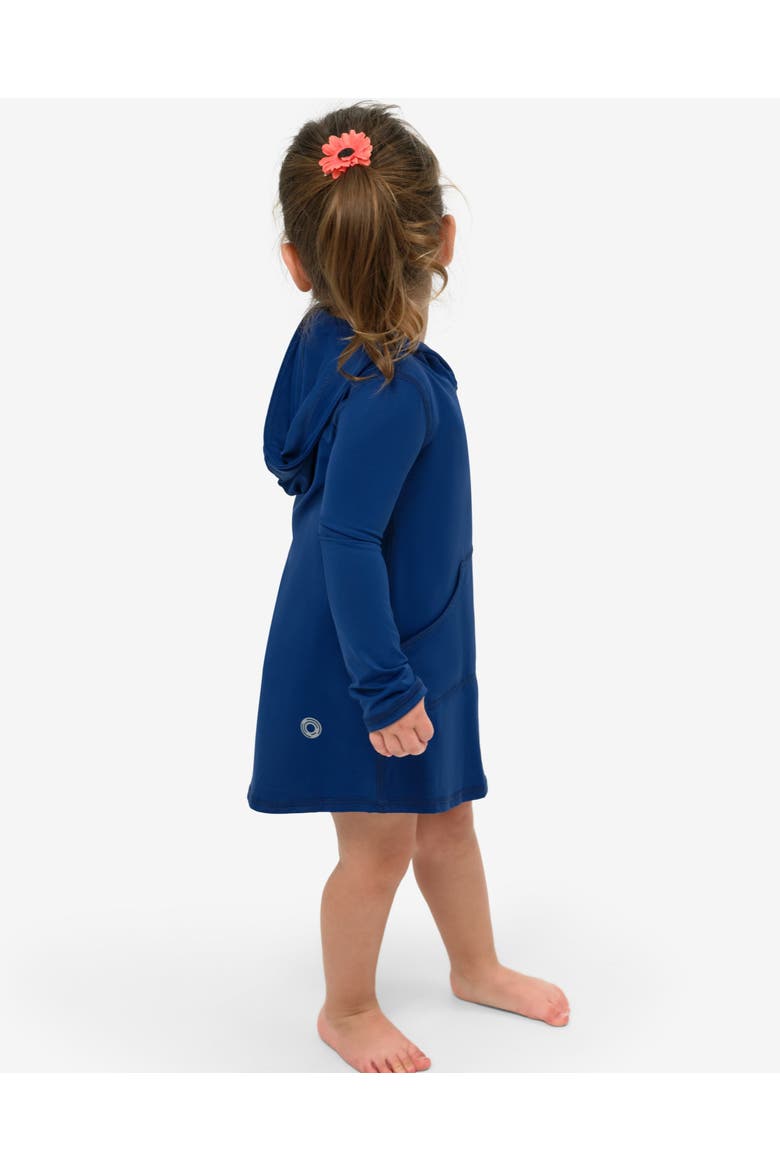Toddler's Long Sleeve Hoodie Dress for Sun and UV Protection, Alternate, color, Navy