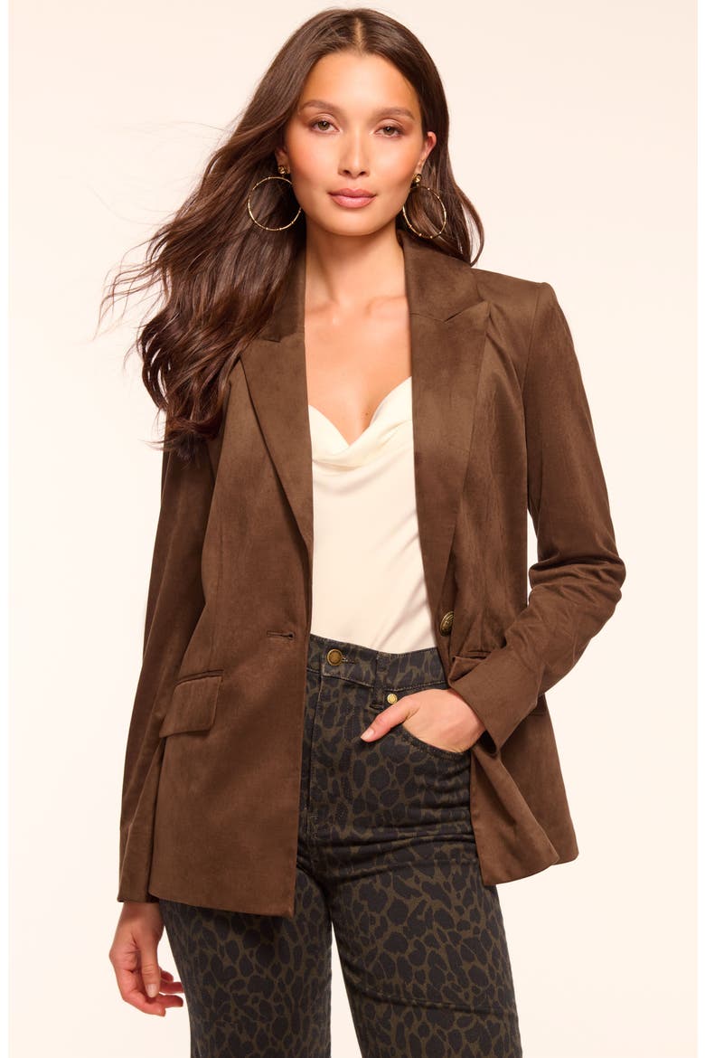 Marilyn Faux Suede Blazer, Alternate, color, COFFEE