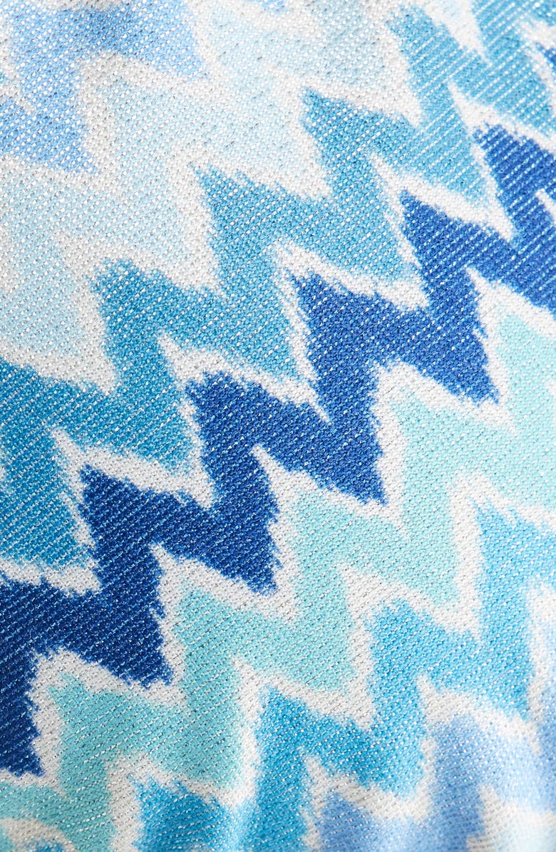 Ramy Brook Azura Metallic Fibers Bikini Top, Alternate, color, Beach Blue Chevron