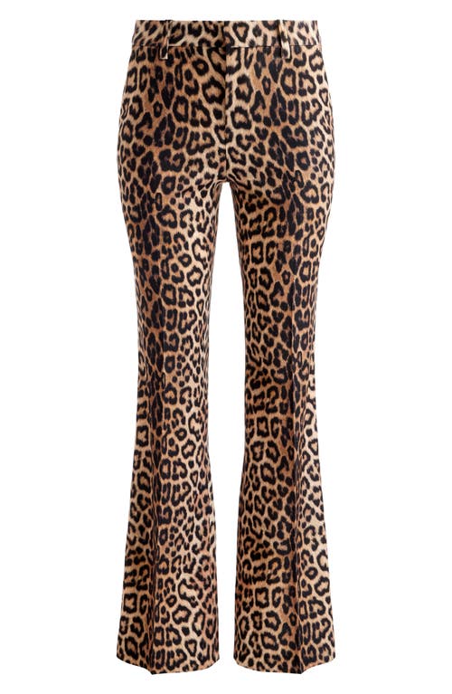 Alice And Olivia Remi Leopard Slim Bootcut Pants In Catwalk