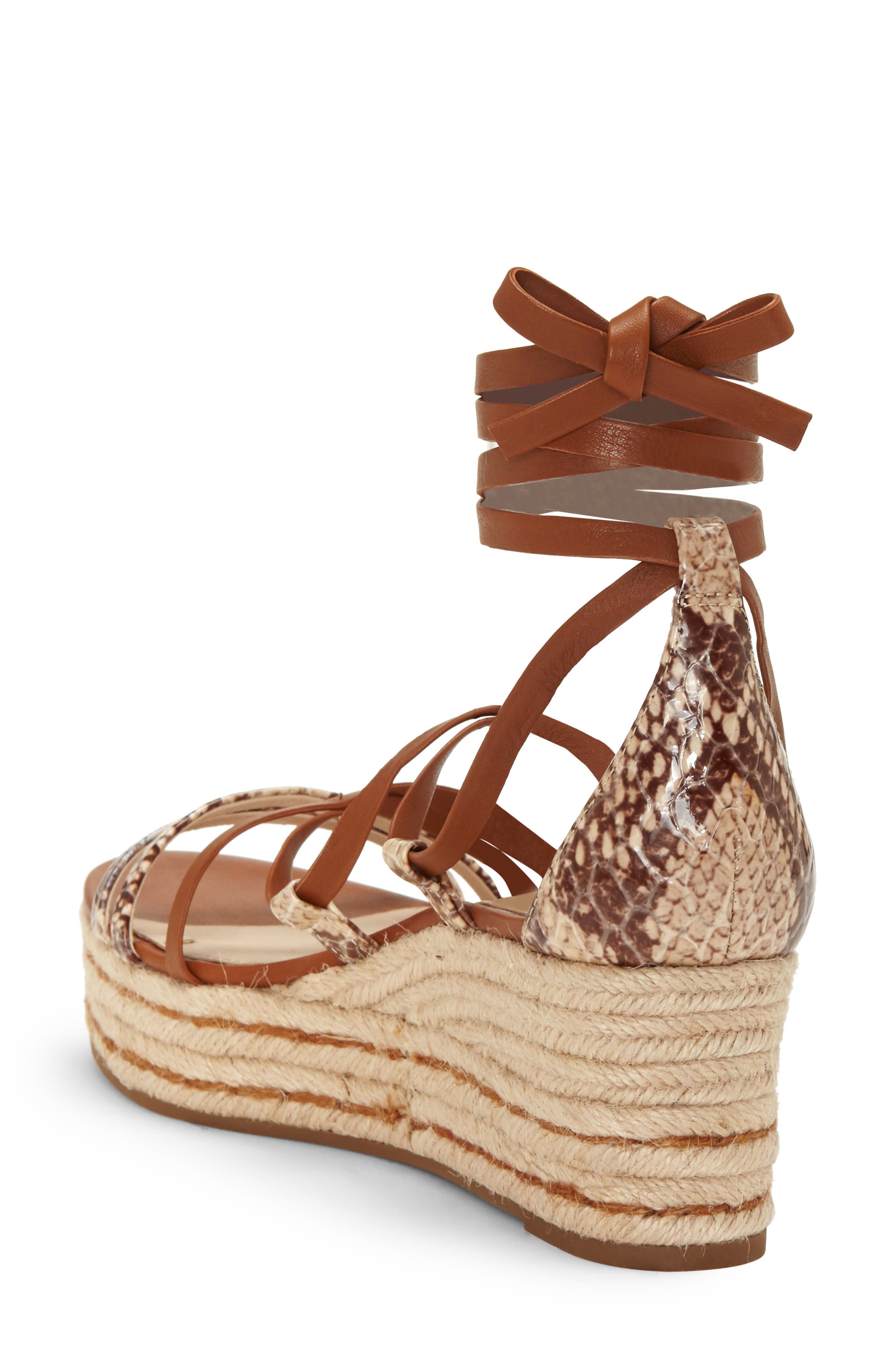 Renz Platform Wedge Sandal, Alternate, color, BROWN MULTI