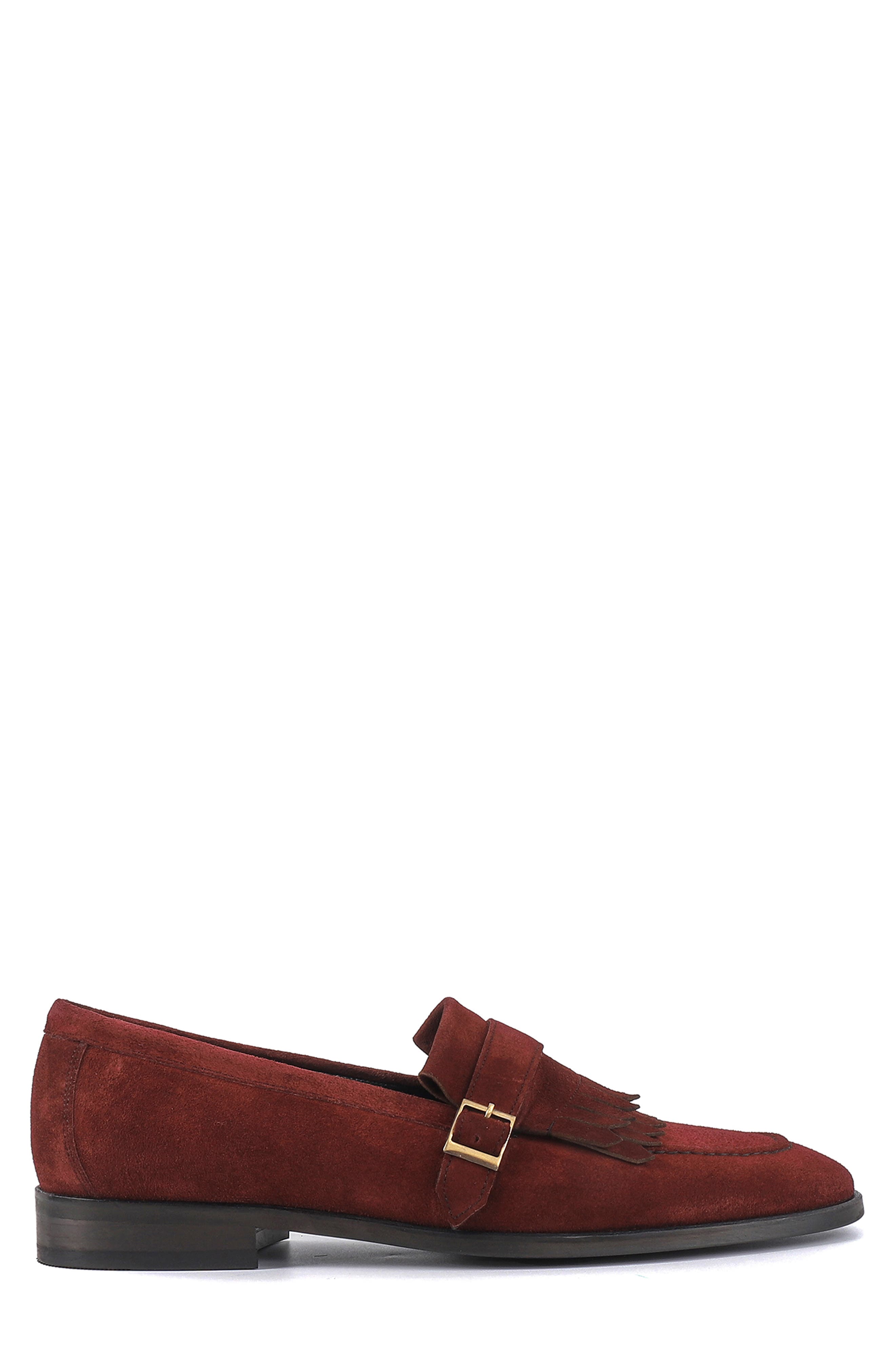 Agenta Kiltie Fringe Loafer, Alternate, color, DARK RED