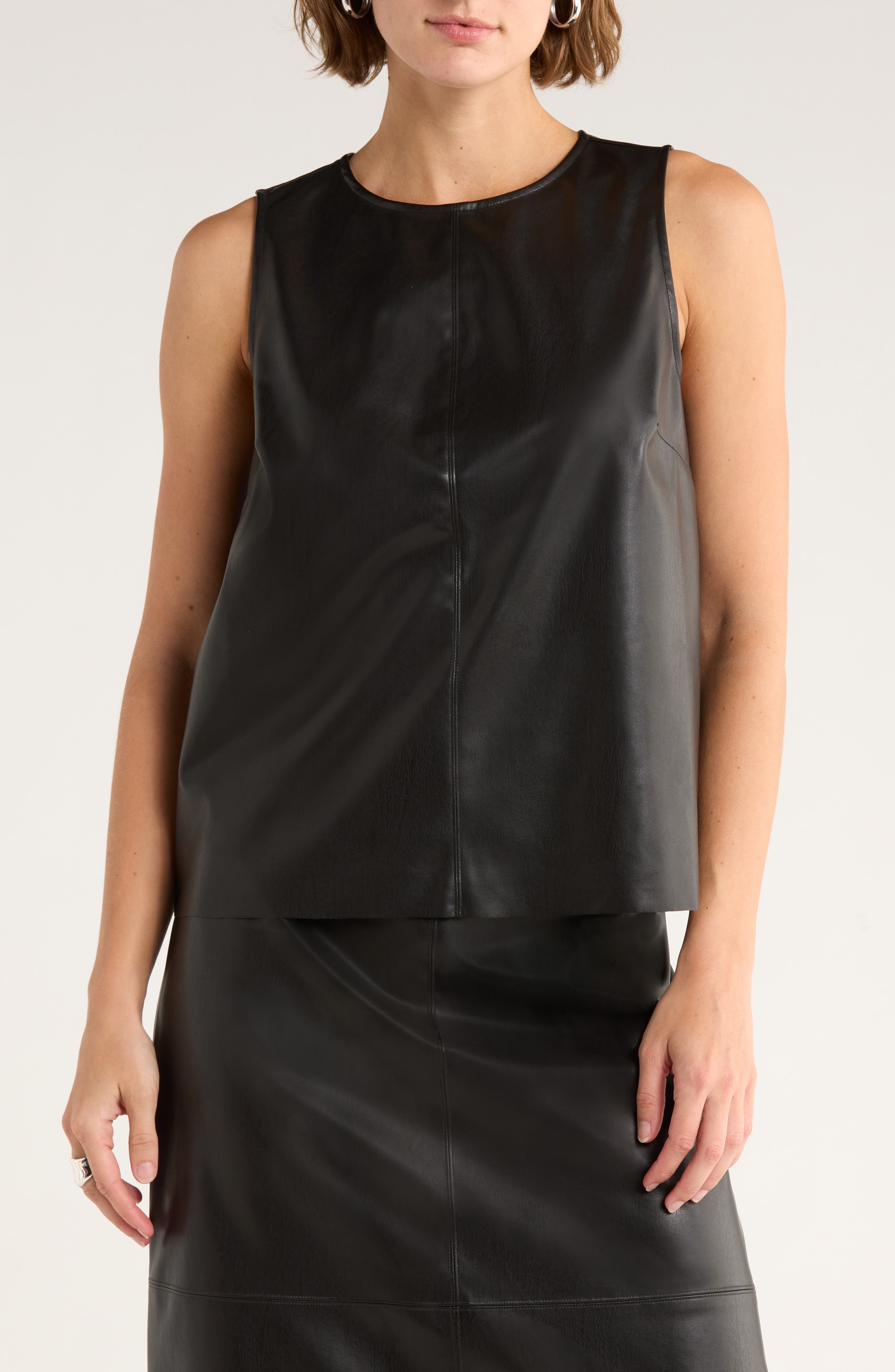 NORDSTROM RACK Faux Leather Tank